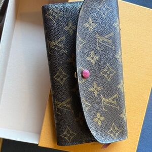 Louis Vuitton Monogram Wallet with Red Button
